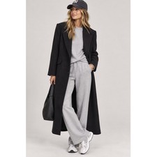 Vtg Worthington Women Wool Cashmere Longline Overcoat Jacket Dark Gray Sz 12 picture