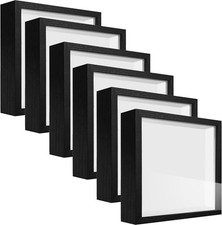 5x5 Small Shadow Box Frame Display Case , 5x5, 6packs-black  picture