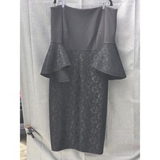Eloquii Studio Womens Black Lace Bell Sleeve Off The Shoulder Sheath Dress 16 picture