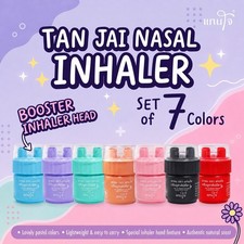 Authentic Thai Nasal Inhaler Tan Jai Menthol Eucalyptus Herbal Aromatherapy New picture