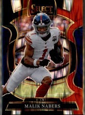 2025 Panini Select #94 Malik Nabers Black and Red Prizm Shock picture
