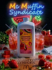 🍉 McDonald's McCafe Strawberry Watermelon Refresher Flavored Syrup 64 Fl Oz 🍓 picture