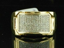 Men's 3.75 CT Square Genuine D/VVS Round Moissanite Cluster Ring 925 Silver picture