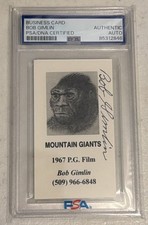 Bob Gimlin Filmed Bigfoot PSA/DNA Authenticated Autograph Signed Business Card picture