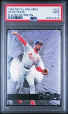 1996 Metal Universe PLATINUM Ozzie Smith PSA 9 Mint Pop 5 Only 1 Higher picture
