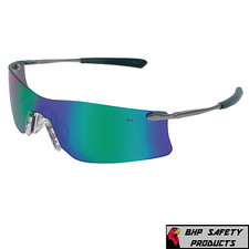 MCR CREWS RUBICON SAFETY GLASSES T411G EMERALD MIRROR LENS SUNGLASSES Z87 picture