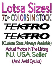 Two Tektro Die Cut Vinyl Decals MTB Freestyle BMX VBMX Mountain Bike Brakes picture