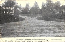 Binghamton NY Floral Park Cemetery Entrance Undivided Back Postcard 1908 Posted picture