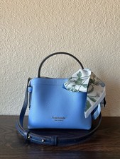 🐳🫐kate spade boutique bag Knott MINI Crossbody Tote Genie Blue Multi KG103 NWT picture