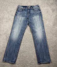 BKE Nolan Jeans Mens 34R Straight Leg Stretch Medium Wash Blue Denim picture