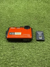 Nikon Coolpix AW100 GPS Orange Compact Digital Camera Waterproof No Charger E5 picture