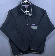 Patagonia Mens XL Synchilla Snap T Black Fleece Pullover Outdoor Hiking Gorpcore picture