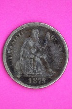 1875 CC Above Bow Seated Liberty Dime Silver Coin Guaranteed Authentic 0711N picture