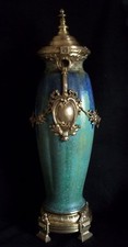 ART NOUVEAU STONWARE VASE by ADRIEN DALPAYRAT (ns) W LOUCHET BRONZE MOUNT 1900 picture