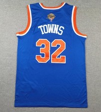 Men's Karl-Anthony #32 Towns Blue Knick 2026 Finals Patch Swingman Stitch Sizes picture