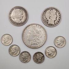 2.60 Face Value 90% Junk US Silver Mixed Lot $1 Morgan Dollar Halfs Dimes SM-iA5 picture