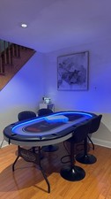 Barrington 10 Player Poker Table LED Lights Casino Style Folding Game Table picture