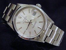 Mens Rolex Date 15000 Quickset Stainless Steel Watch Silver Dial Oyster Band picture