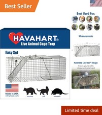 1085 Large 1-Door Easy Set Humane Live Animal Trap for Armadillos, Cats, Grou... picture