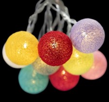 Northlight 10ct Battery Operated Yarn Ball Summer LED String Lights Warm White  picture
