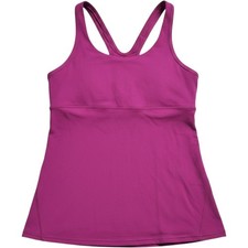 Lululemon Athletica Womens Size 6 Magenta Purple Racerback Tank Top Mesh Cutout picture