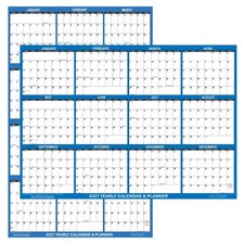 24x36 SwiftGlimpse 2027 Large Wall Calendar, Paper Folded, Yearly Planner - NAVY picture