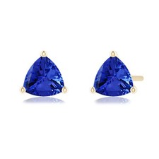 ANGARA 0.8 Ct Martini-Set Trillion Tanzanite Stud Earrings in 14K Solid Gold picture