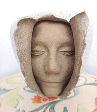 Mid Century Signed Emerging Face Art Pottery Vase by S. Porter Circa early 1970' picture