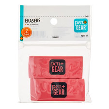 Pen+Gear Pink Block Erasers, 2 Count picture