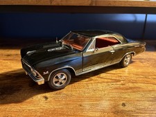 1/18 Ertl Authentics 1966 Chevrolet Chevelle Black Red Interior picture