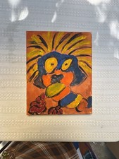 Original Abstract Expressionist Acrylic Canvas Painting Outsider Art picture