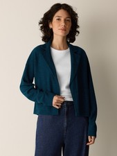 Eileen Fisher Fine Felted Wool Notch Collar Cardigan in Regenerative Wool picture