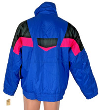 VTG 80s NWT NEW Ossi Jacket Ski Puffer Coat Neon All Over Mens L Colorblock picture