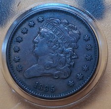 1835 Classic Head Half Cent Coin-Nice Coin, Early US Copper, Fine Condition picture