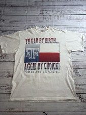 Vintage Texas A&M Aggie Tshirt White Men's XL Made in the USA Distressed picture