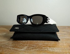 CHANEL CH5525 Rectangle Sunglasses 52mm Black White/Gray Polarized Lens 100% UV picture