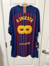 2018-19 Barcelona Andrés Iniesta tribute shirt picture