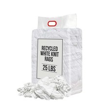 Recycled White Knit T-Shirt Cotton Rags - Multipurpose Wiping Cloths picture