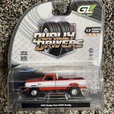 1:64 Greenlight Dually Drivers 1993 Dodge Ram D350 Dually Red & White NEW picture