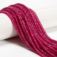 Natural Ruby Faceted Rondelle Beads Size 2x3mm 15.5'' Strand picture