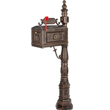 Post Mailbox Combination Stratford Heavy Duty Mail Box Cast Aluminum picture