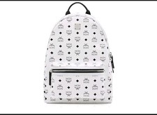 MCM Stark Backpack WHITE/BLACK - LARGE/FULL SIZE picture