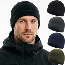 Men's Women's Winter Fleece Beanie Hat Windproof Skiing Cap Outdoor Gear picture