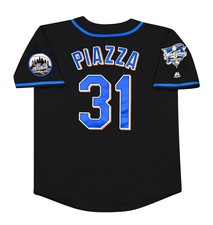 Mike Piazza New York Mets 2000 World Series Throwback Black Men's Jersey (L-XL) picture