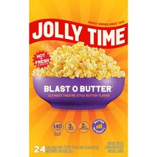 JOLLY TIME Blast O Butter Microwave Popcorn, 24 Ct (3.2 oz. Bags) Gluten-Free picture