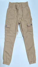 Lilac Sunset Women’s Beige Cargo Pants 0 Tapered Leg Cotton Pockets Regular picture