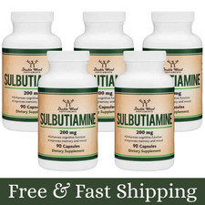 Sulbutiamine, 90 x 200mg Capsules - Memory, Mood, Cognitive Nootropic -5 Packs picture