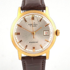 Poljot CARDINAL Gold Plated 1 MChZ Vintage Soviet USSR Mechanical Wristwatch picture
