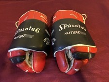 Vintage Spalding Fast Bak / HG3 - All Leather BlackHawks Hockey Gloves picture