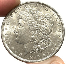 1889 US Silver Morgan $1 Dollar Coin Condition Mint State picture